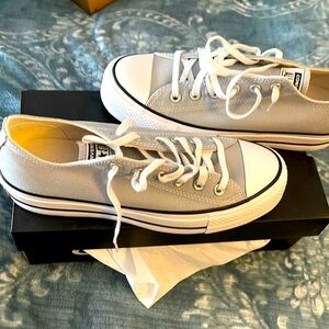 Wolf grey platform converse shoes